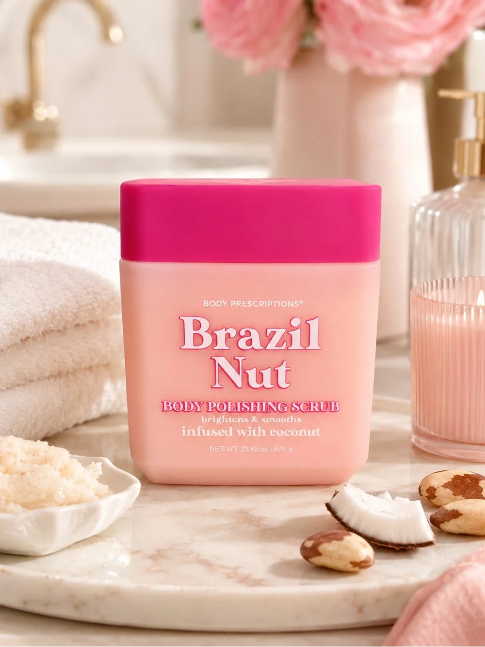 Brazil Nut Body Polishing Scrub - Pink